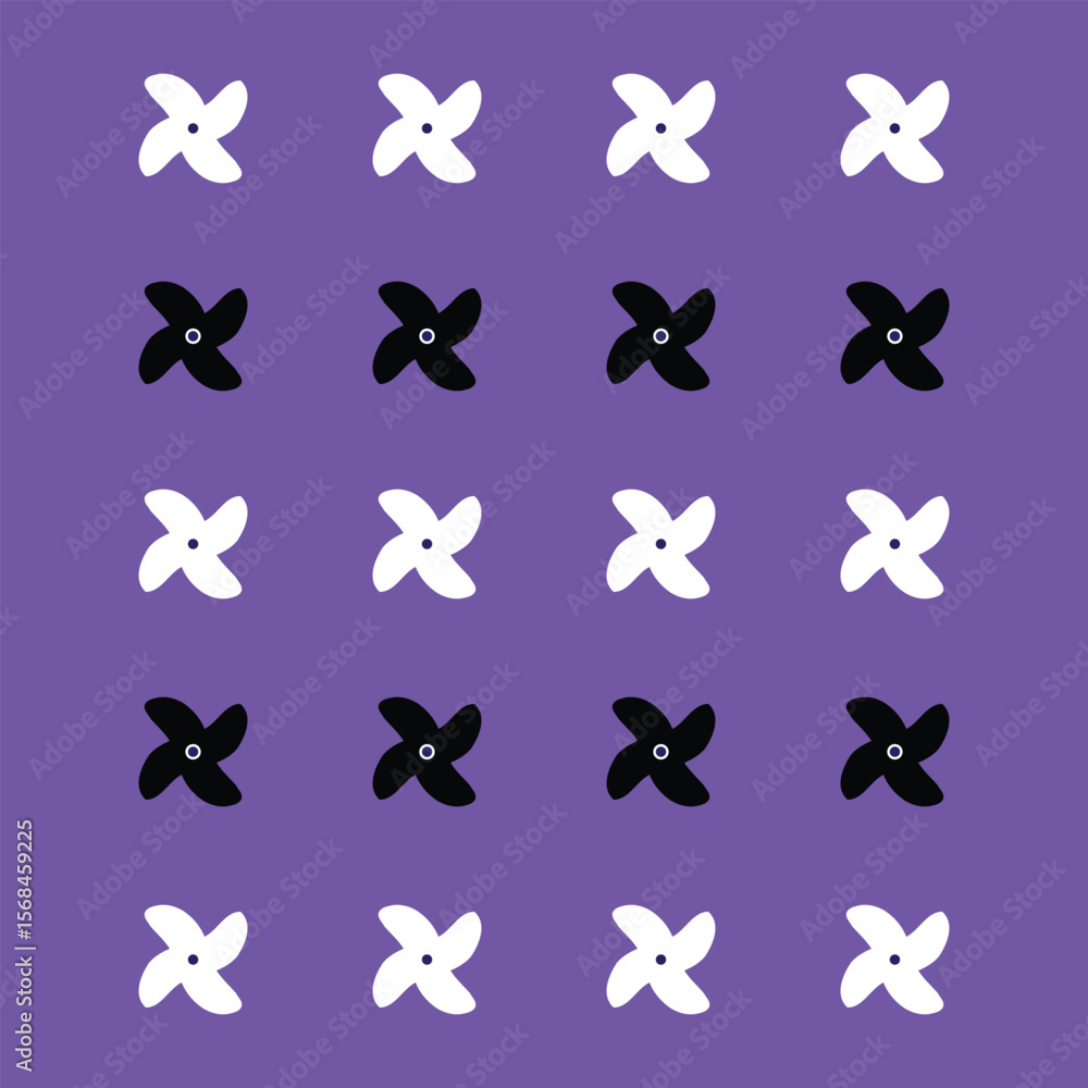 Fototapeta premium Abstract Purple Pinwheel – Windmill Geometric Design