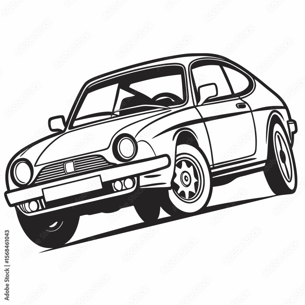 Fototapeta premium Vector illustration of a luxury sports car, a fast automobile transport design on the road