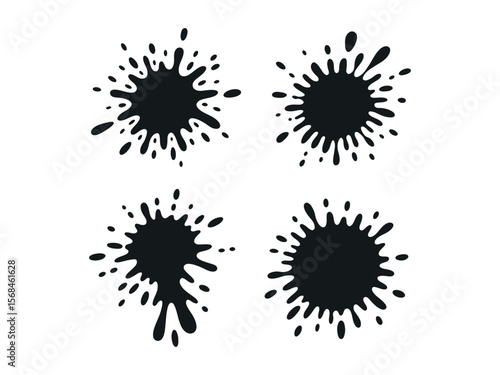 Wallpaper Mural Isolated Ink Blot Designs for Graphic vector. set of silhouette paint drops and splashes. Blotter spots, liquid paint drip drop splash and ink splatter. graphic, drop, design, background, icon, abstra Torontodigital.ca