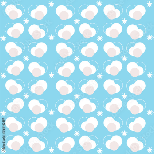 Blue and White Cloudy Pacifiers Pattern – Baby Soothers Design