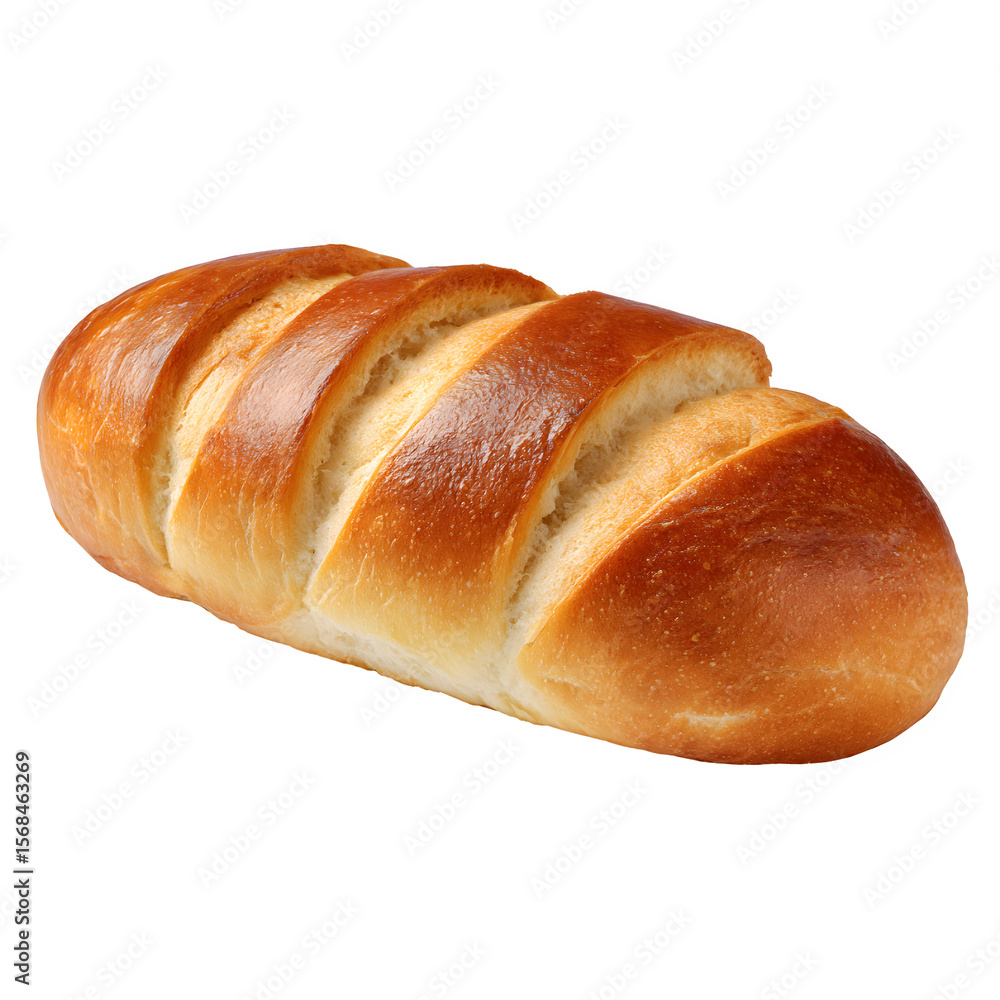 Golden brown loaf of bread with scoring isolated on transparent background Golden brown loaf of bread with scoring isolated on transparent background