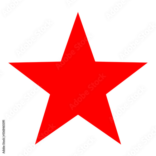 Red star white outline white background icon	