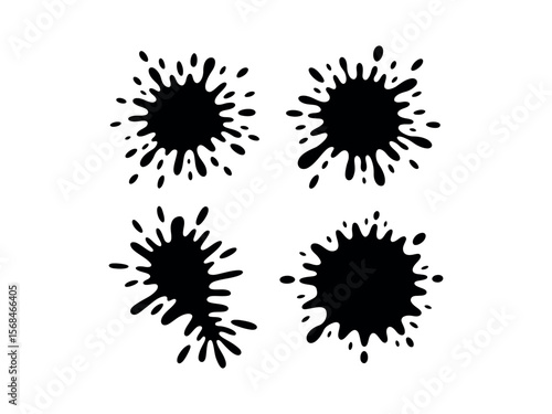 Wallpaper Mural Isolated Ink Blot Designs for Graphic vector. set of silhouette paint drops and splashes. Blotter spots, liquid paint drip drop splash and ink splatter. graphic, drop, design, background, icon, abstra Torontodigital.ca
