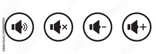 speaker volume icon vector illustration in editable stroke.