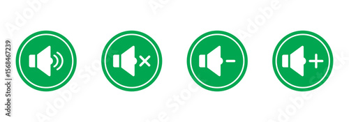 No Sound icon sign mute icon vector illustration. Speaker mute icon isolated on green background. No sound icon. No allowed Sound Sign Animation. EPS 10.