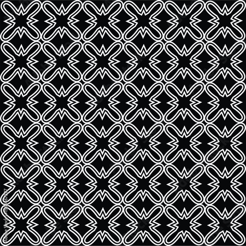 Monochrome Symmetrical Floral Pattern – Ornamental Tileable Design