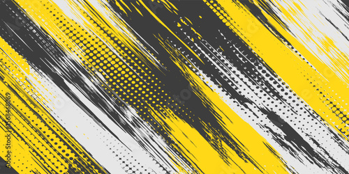 Abstract grey and yellow geometric in sports style design. Print vinyl and decal
