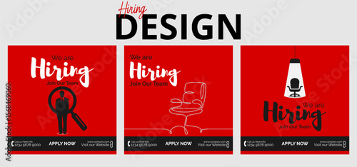 Creative we are hiring job vacancy social media post or Social Media Banner design template, We are hiring job vacancy square web banner layout