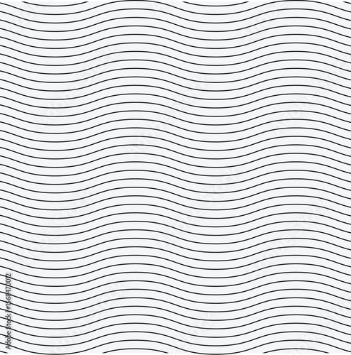 Wavy Lines on White Backdrop – Striped Geometric Pattern