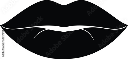 lips silhouette vector illustration