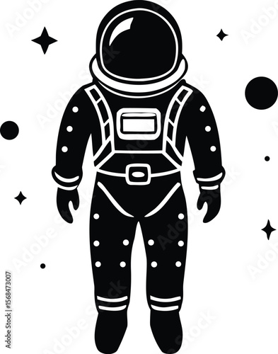 astronaut silhouette vector icon