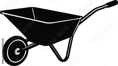 wheelbarrow silhouette vector