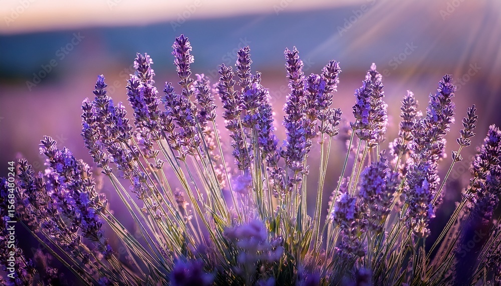 Naklejka premium premium nature inspired image of lavender blooms with delicate petals and lush stems