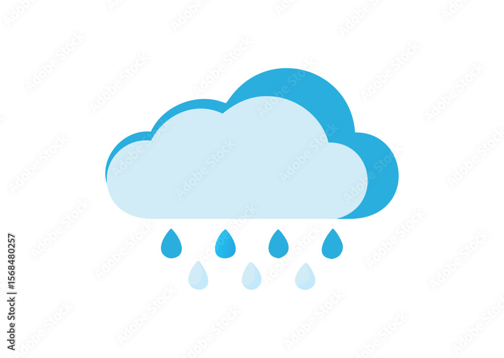 Cloud and rain drops Vector Illustration Cloud and rain drops Vector Illustration