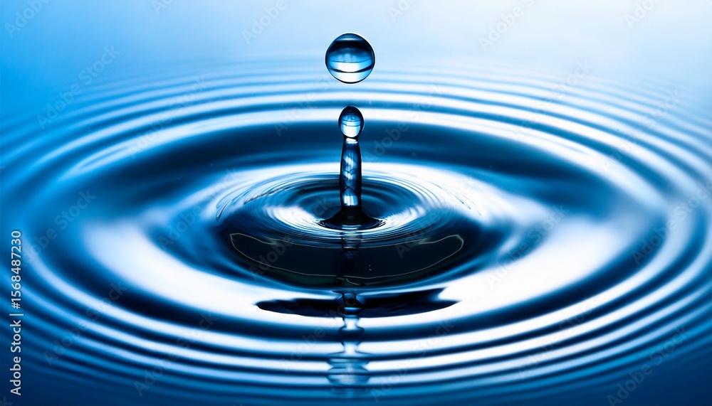 crystal clear water droplet forming ripple effects on calm surface in vibrant light crystal clear water droplet forming ripple effects on calm surface in vibrant light