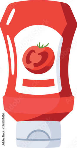 Tomato sauce condiment vector illustration