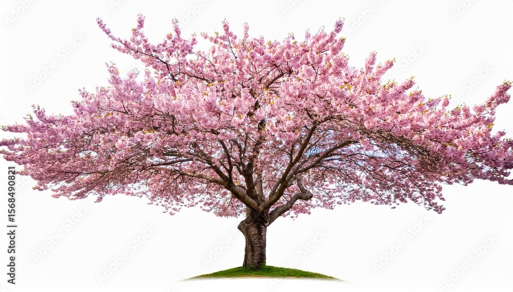 Fototapeta premium unbelievable pink sakura tree isolated on white background
