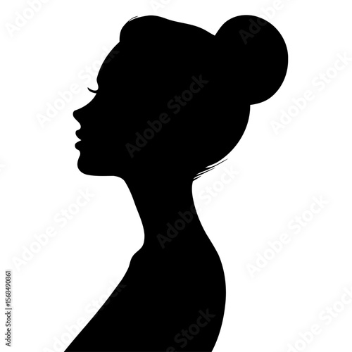 Messy twin buns casual style vector for indie fashion coffee shop branding and laid-back lifestyle content
