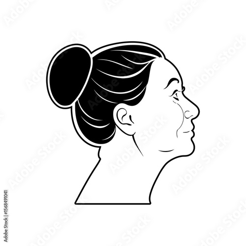 Aging woman silhouette classic portrait style vintage aesthetic for memoir covers senior care branding and generational storytelling