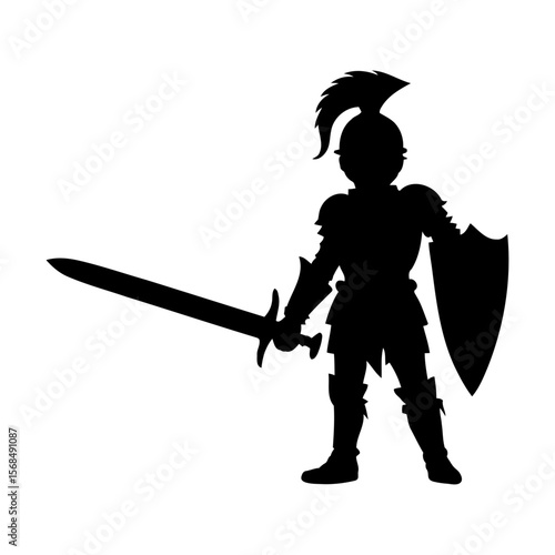 Battle-ready knight vector full armor medieval design for video games history education and cosplay templates
