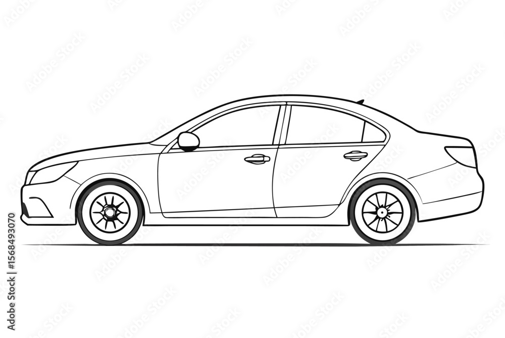 Luxury sport vehicle vector illustration with shiny metal wheels isolated on a white background Luxury sport vehicle vector illustration with shiny metal wheels isolated on a white background