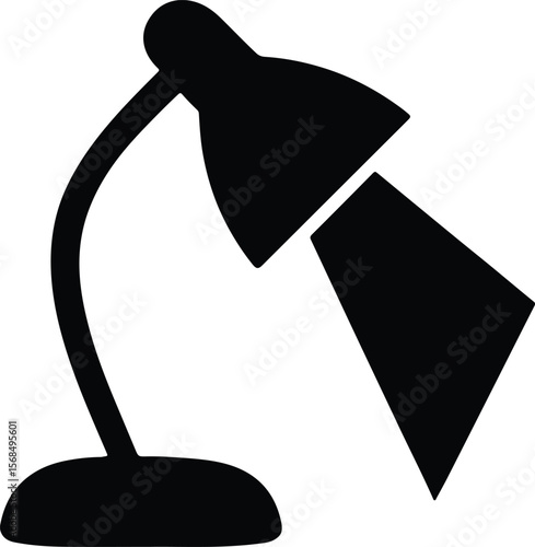 Silhouette of a desk lamp lighting vector illustration