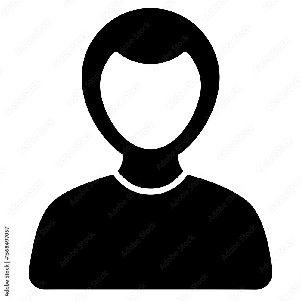 Obraz premium Simple black silhouette of a person icon user