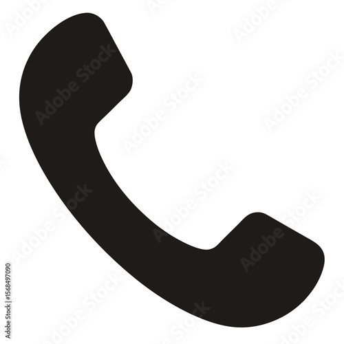 Black telephone handset icon communication