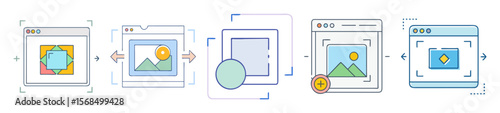 Visual representation of iterative design process involving object addition and modification