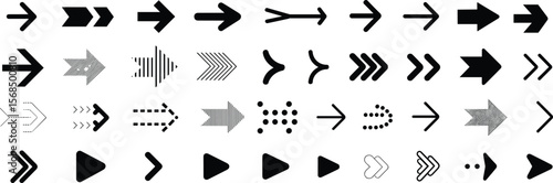 Diverse Arrow Icons Set, Modern Graphic Design Elements, Versatile Navigation Symbols CollectionDiverse Arrow Icons Set, Modern Graphic Design Elements, Versatile Navigation Symbols Collection
