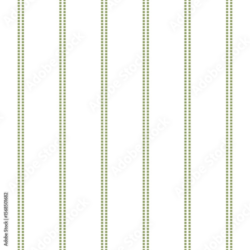 Ticking Olive Green Strip Vertical Seamless Vector Pattern Background