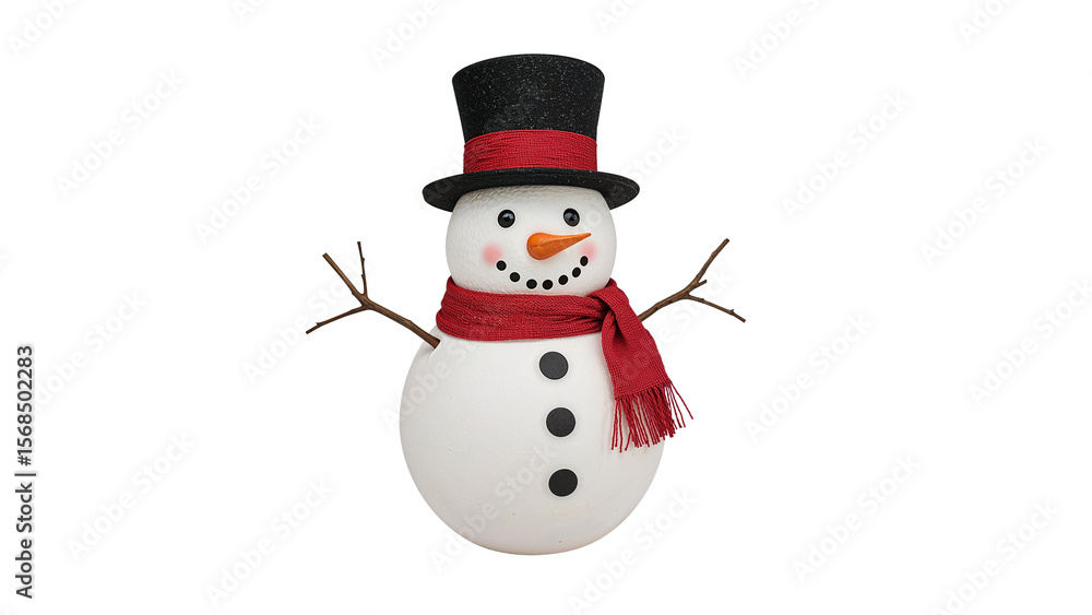 Snowman Figurine with Scarf Isolated on Transparent Background PNG Snowman Figurine with Scarf Isolated on Transparent Background PNG