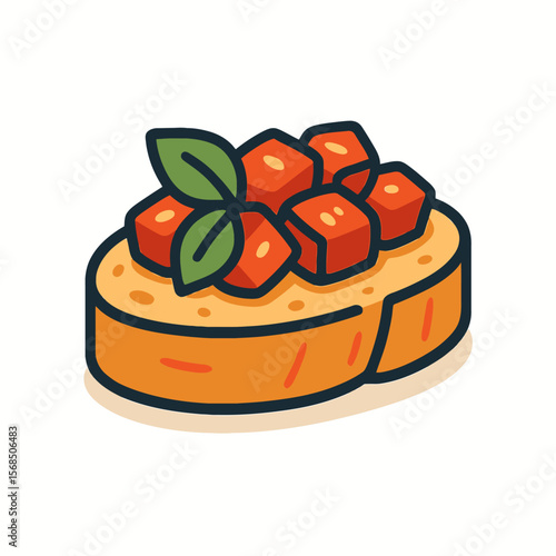 Colorful Bruschetta with Tomato and Basil
