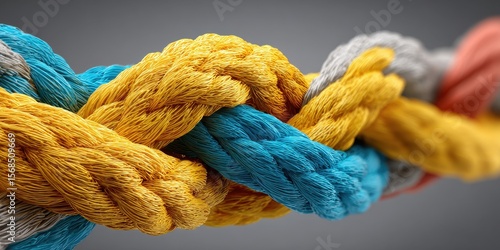 Unity in Leadership: Symbolic Illustration of Intertwined Ropes Representing Strength in Teamwork and Partnership