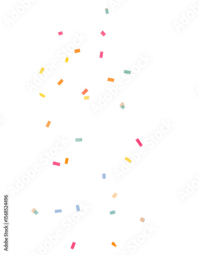 Confetti, isolated, white background, scattered, colorful, party theme