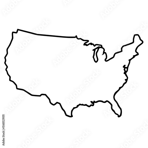Minimalist United States Map Silhouette america country