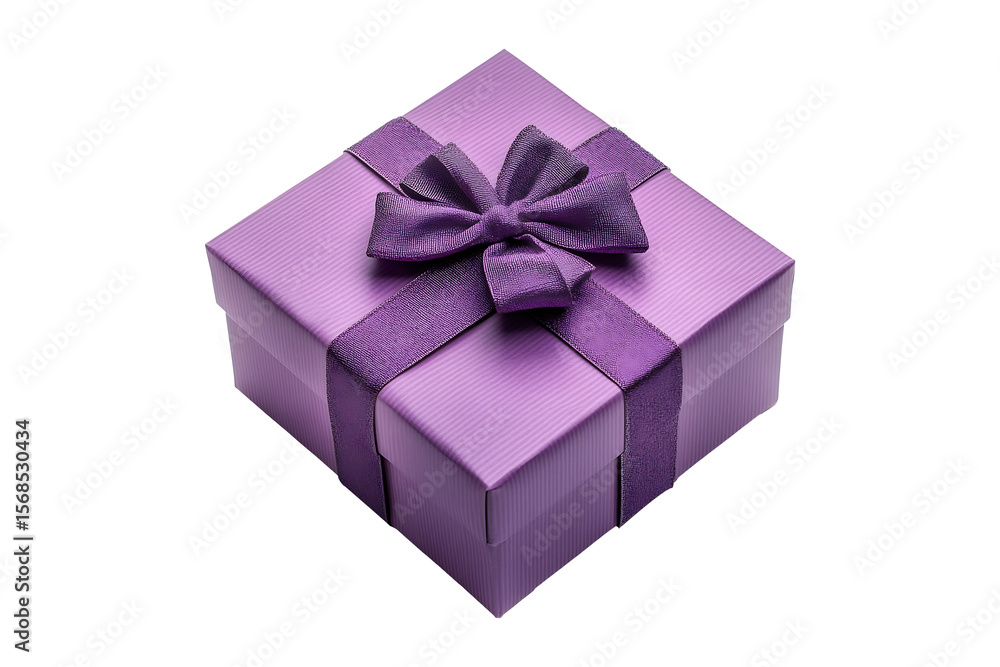Obraz premium Purple gift box isolated on a transparent background