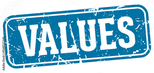 values rectangular sign. values stamp