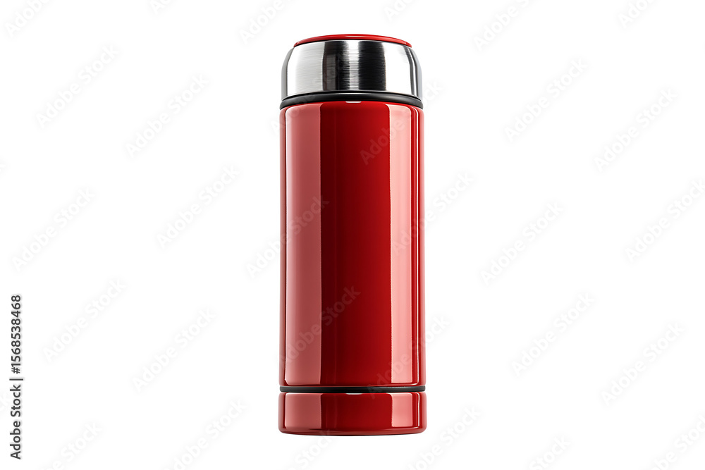 Red thermos isolated on a transparent background Red thermos isolated on a transparent background