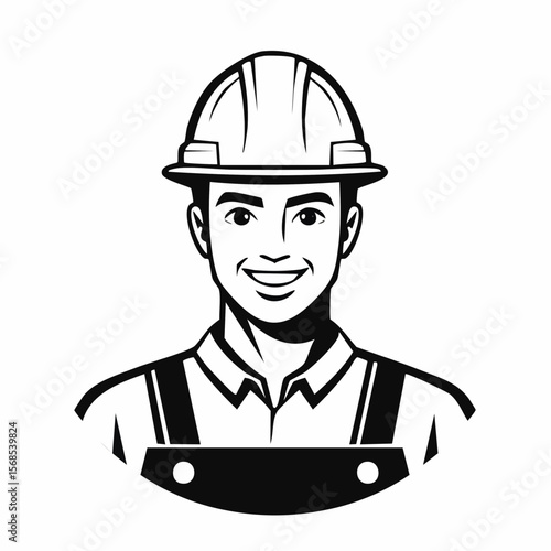 Construction Worker Image Vector. Stylized Construction Worker Image Illustrations.