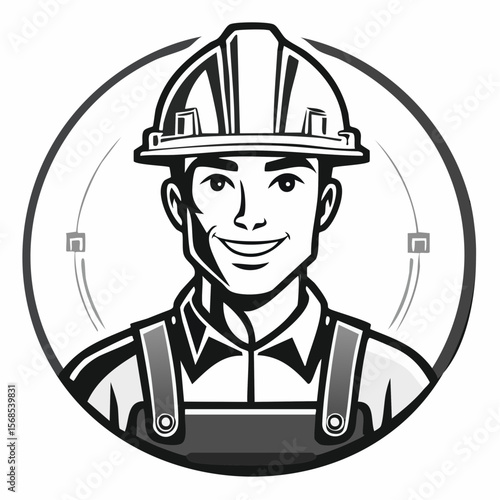 Construction Worker Image Vector. Stylized Construction Worker Image Illustrations.