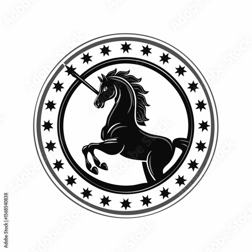 Black and white Knight Horse Vector. Knight Horse Logo Design Knight Horse Stock Vector.