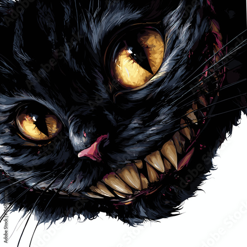 Scary Angry Evil Cat Vector Illustration