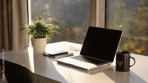 Modern Workspace with Laptop and Mug - Free Stock Photo | FOCA Stock
