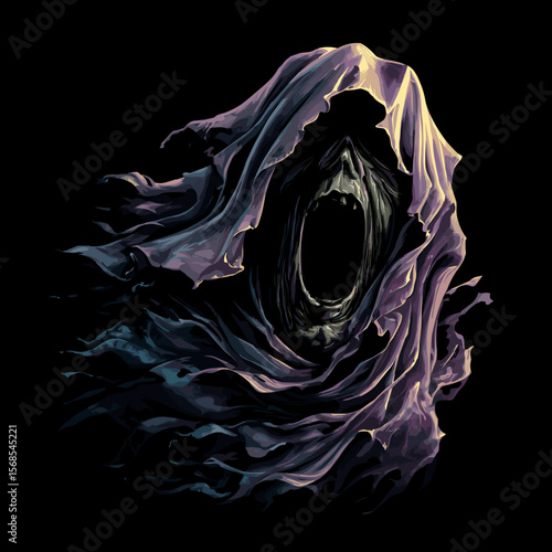 Vector Illustration Terrible death. Horror nightmare Concept
