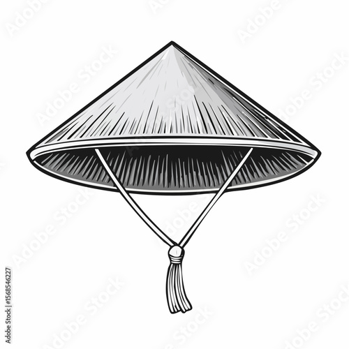 Traditional Vietnamese Hat Image Vector Isolated on white background.