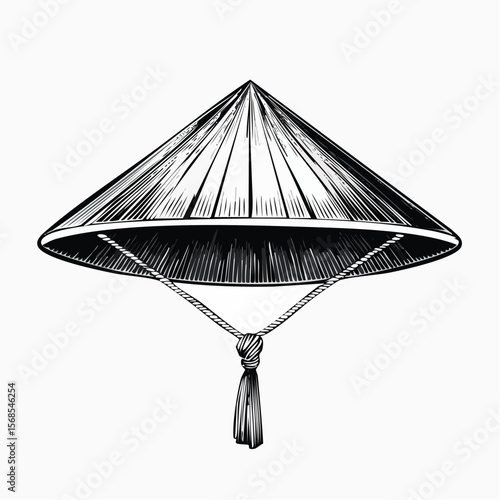 Traditional Vietnamese Hat Image Vector Isolated on white background.