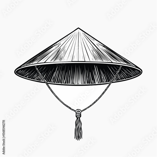 Traditional Vietnamese Hat Image Vector Isolated on white background.