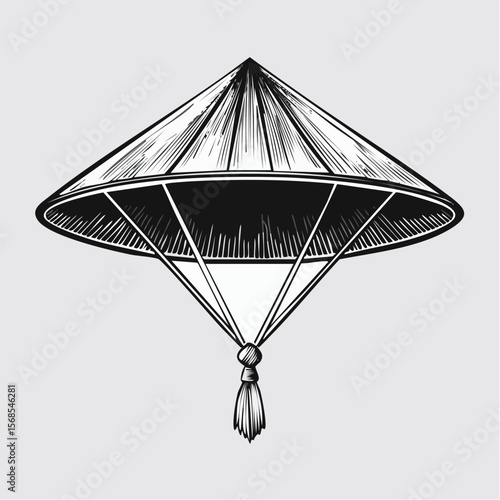 Traditional Vietnamese Hat Image Vector Isolated on white background.