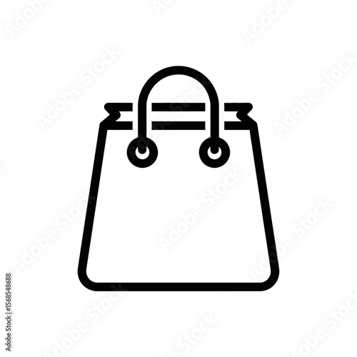 Shopping Bag Icon Minimalist Design Black and White  
